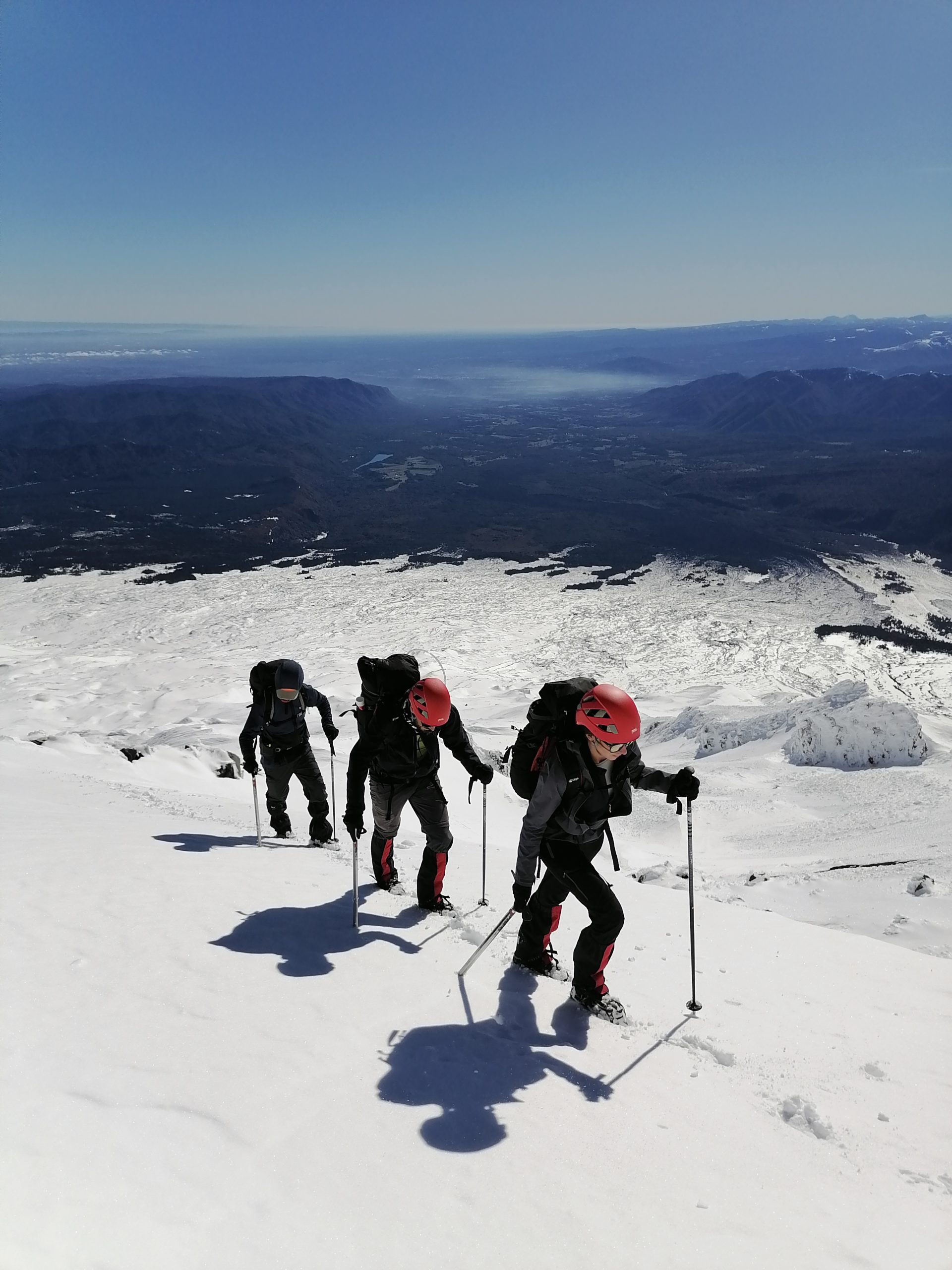 Durante el ascenso al volcan Llaima.