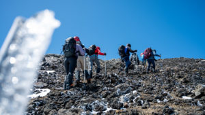 Durante el ascenso al volcan Quetrupillan, ultimos metros antes de la cumbre.