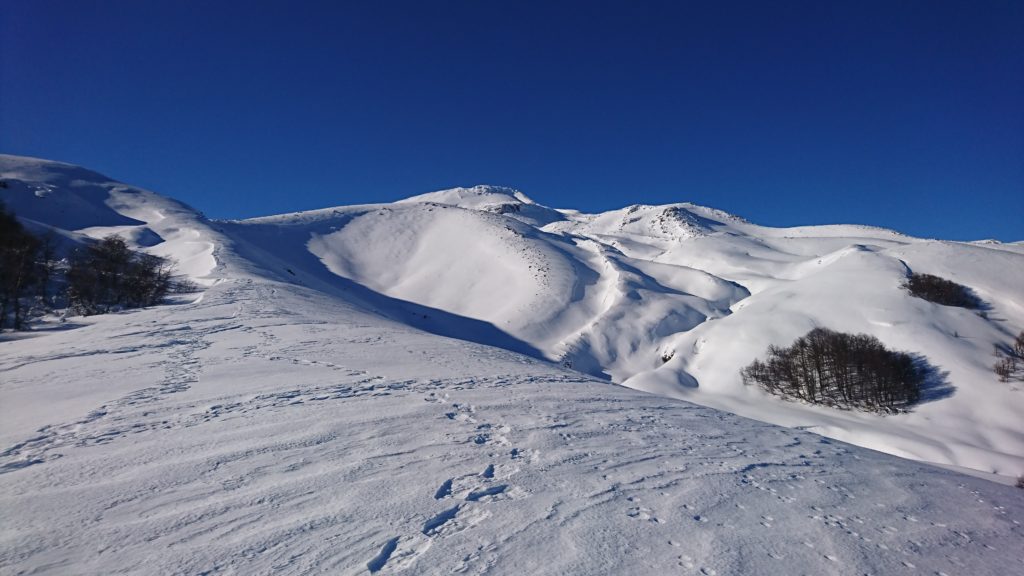 Volcan Quetrupillan con nieve, en invierno.