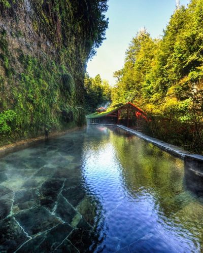 Las termas geometricas, cerca de la localidad de Coñaripe